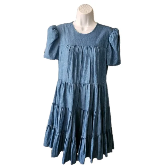 LIKELY Blue River Chambray Dress Size 6 Coastal Cowgirl Boho - Picture 2 of 12